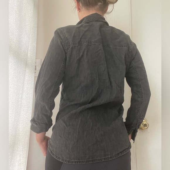 Madewell Grey Denim Button Down Shirt - XXS - Picture 3 of 4